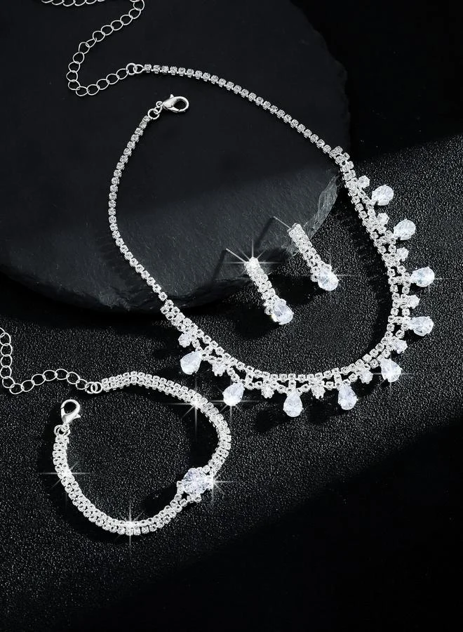 Take Two  3-Piece Embellished Necklace, Bracelet And Earrings Jewelry Set for Women | Best Price UAE